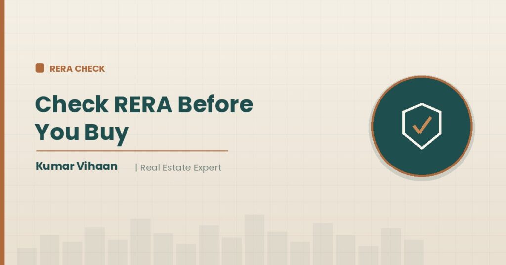 Real estate expert Kumar Vihaan showing how to check a project's RERA registration before buying